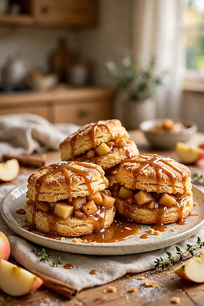 caramel-drizzle-apple-pie-biscuits