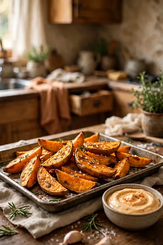 Roasted Sweet Potato Wedges with Smoky Paprika Aioli