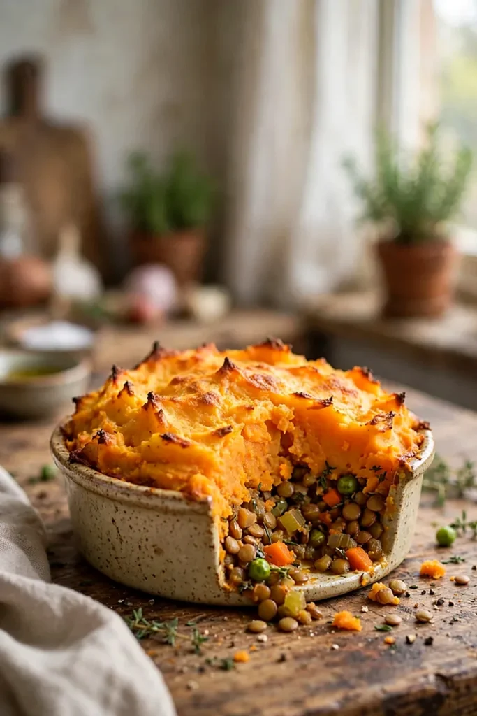 Sweet Potato Shepherd's Pie with Lentil Filling