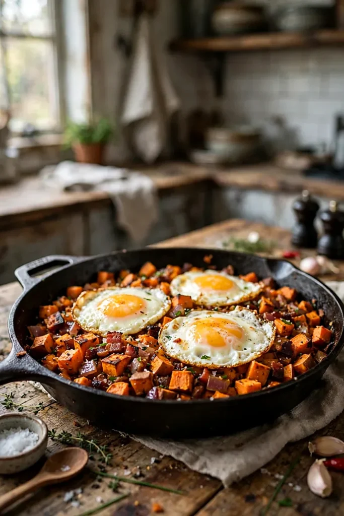 Smoky Sweet Potato Hash with Eggs