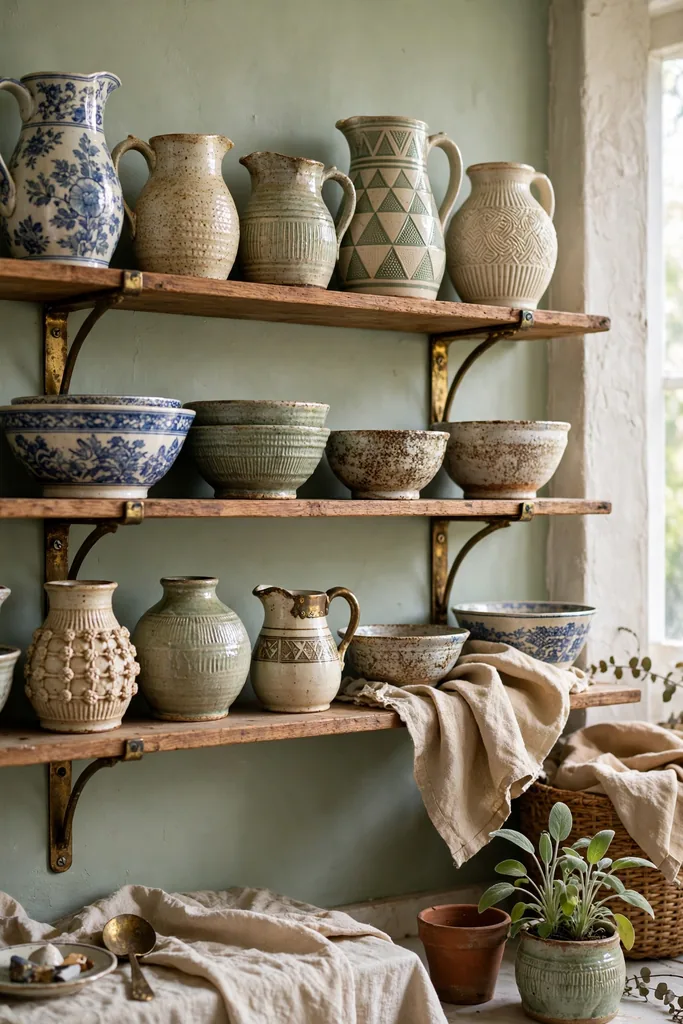 -vintage-ceramics-shelves