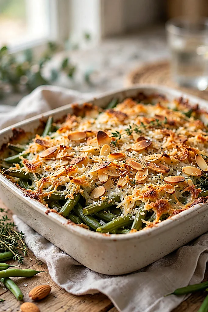 almond-parmesan-green-bean-casserole