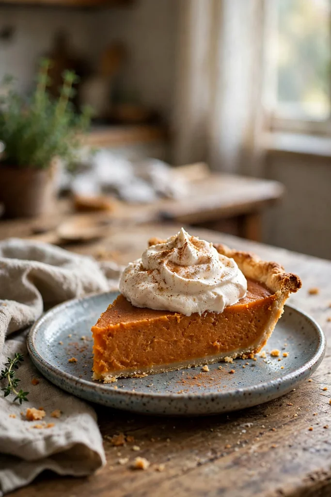 Classic Sweet Potato Pie with Spiced Whipped Cream
