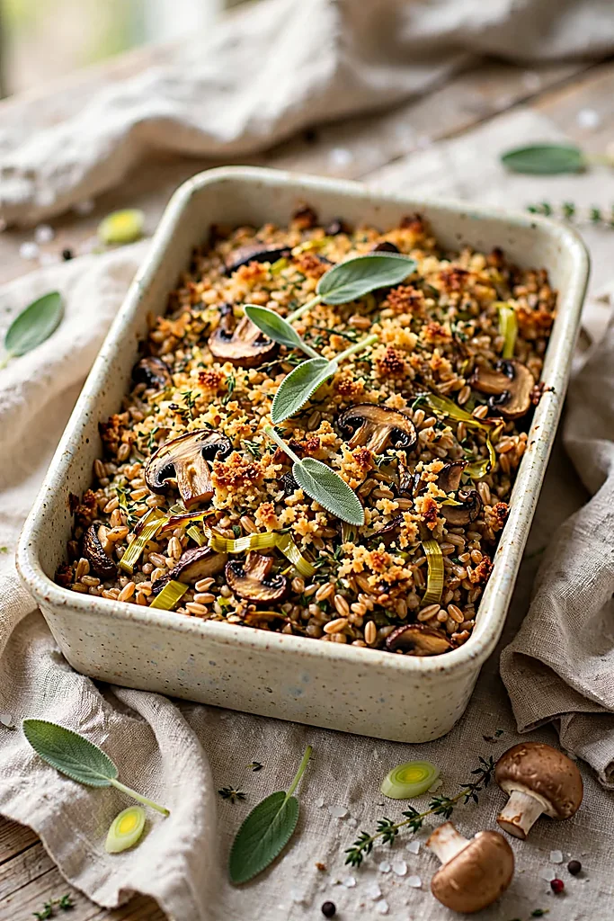 mushroom-leek-whole-grain-stuffing