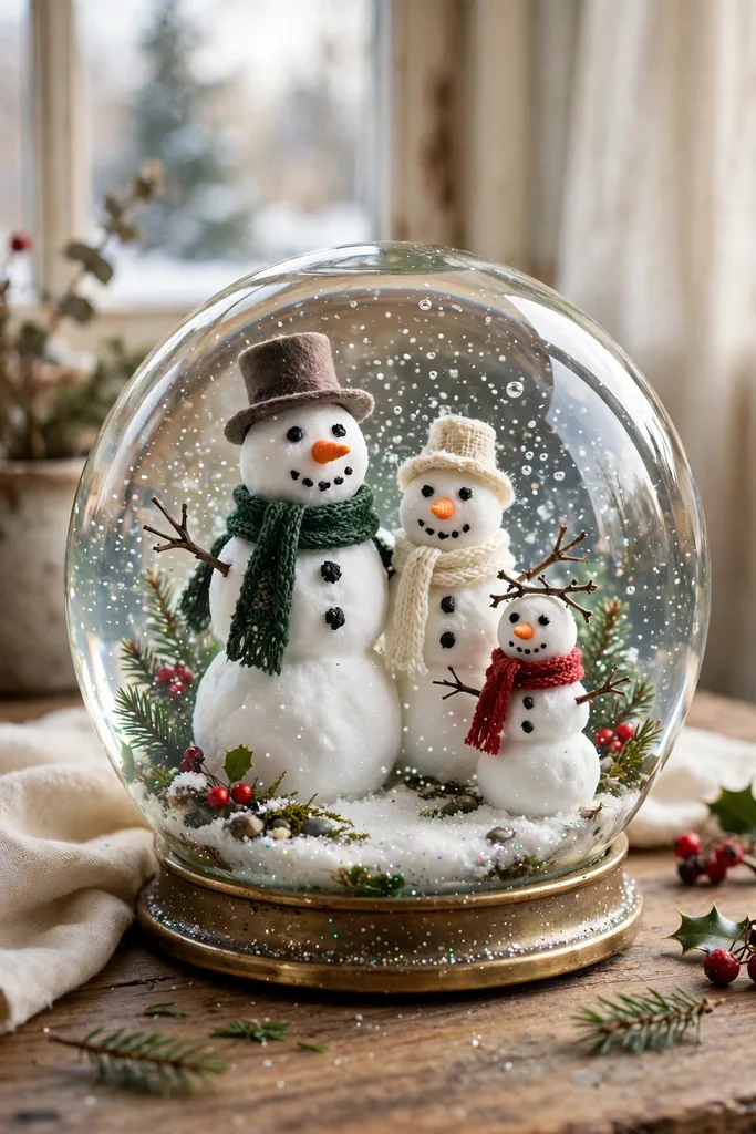 snowman-family-globe