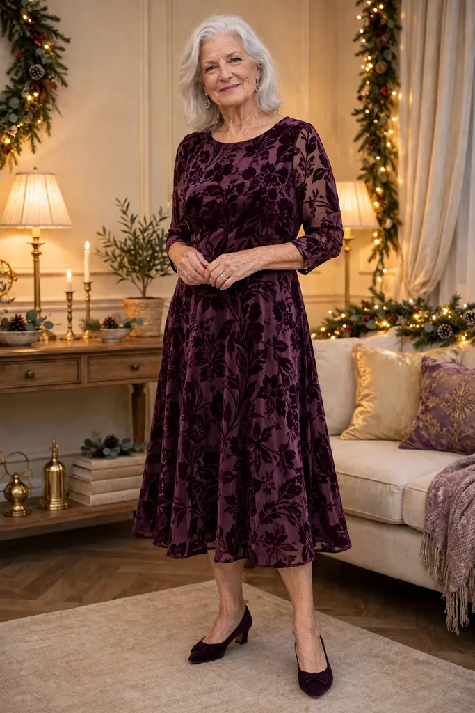-a-plum-botanical-burnout-dress-with-leaf-patterns