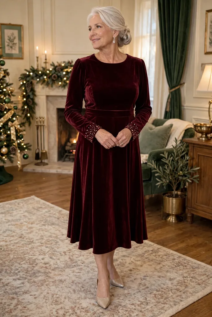 -a-garnet-dress-with-sparkling-beaded-cuffs
