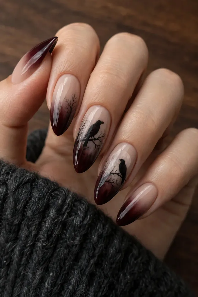 -minimal-raven-silhouette-nails